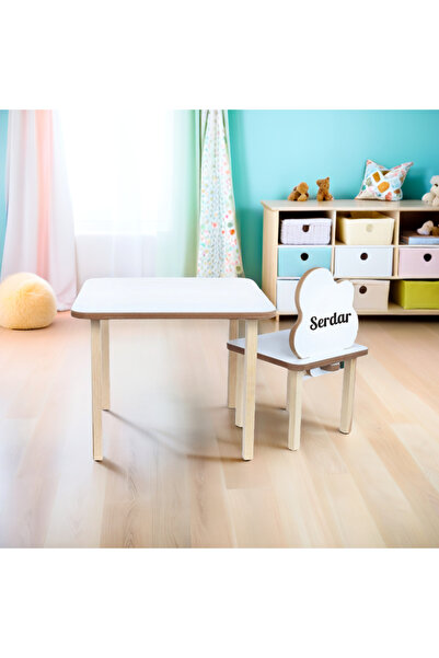wudie İsme Özel 1 Masa Ahşap Yaz Sil Yüzey  Aktivite Masası Çocuk Oyun  Çalış...