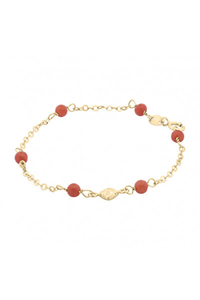 Sandra Ferretti Bratara cu Coral pentru Copii din Aur Galben de 18K