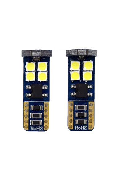 divendi-ro Set de 2 becuri LED T10 SMD, Canbus, 5W, 12 LED-uri, 620Lm, 6500K, alb-recepție