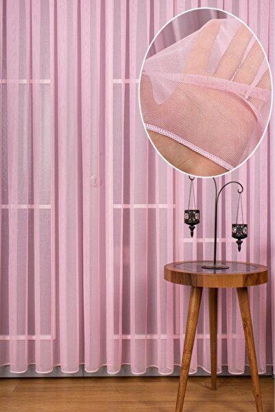 Buem Grek Pembe Tül 1 \ 3 Sık Pileli Kırışmaz Ütü İstemez Grek Pembe Tül Pano, Fon, Tül, Perde,