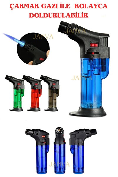 Janva Gazlı Torch Pürmüz Çakmak Doldurulabilir Pratik Mangal Nargile Yemek Hazırlama Şef Aşçı Çakmağı