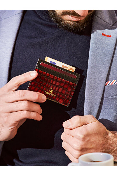 GT Collection Croc print Leather card holder