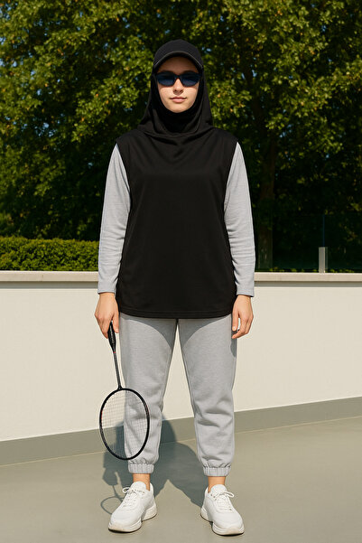 mirach Спортивний хіджаб - чорний, зручний та стильний спортивний одяг для жінок, що носять хіджаб
