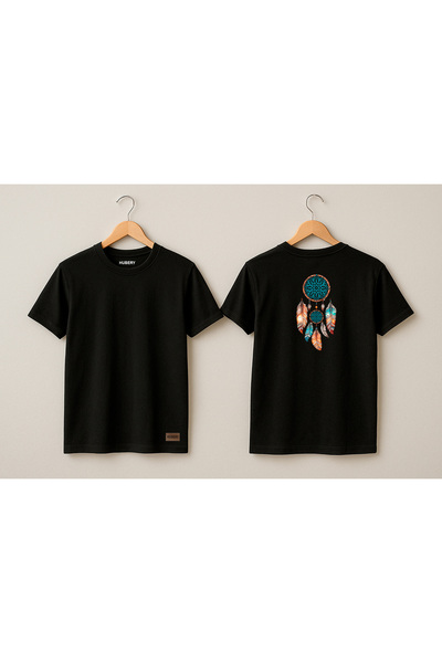 HUBERYWEAR Tricou de damă croi relaxat cu imprimeu Mandala Dreamcatcher –