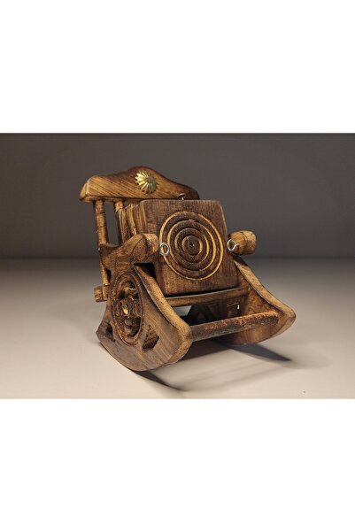 DNC Handmade Wooden Rocking Chair Look Coaster Set (6 Pieces) - Decorative and Functional