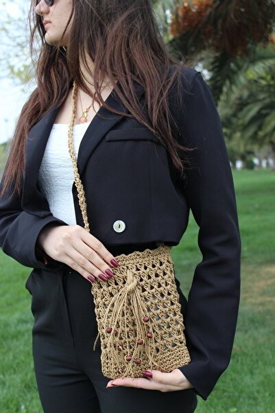 GAKCIN Örgü Cep Telefonu Çantası Küçük Çapraz Askılı Telefon Çantası