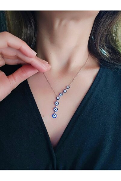 CC Design Sosyete Gözü Zirkon Taşlı Sallantılı Y Kolye