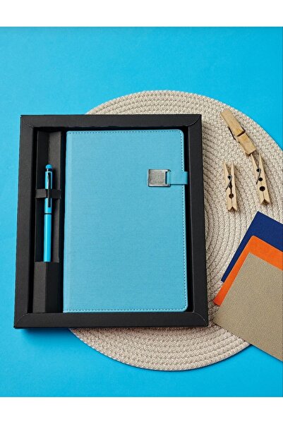 Copyder Sert Kapaklı kutulu kişiye özel kalemli seti ile tokalı model 112 yaprak defter