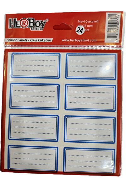 Herboy 48’li Mavi Okul Etiketi – Defter ve Kitap Etiketi – Kendinden Yapışkan...