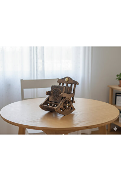 DNC Handmade Wooden Rocking Chair Look Coaster Set (6 Pieces) - Decorative and Functional