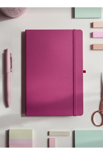 Copyder Fabric Hard Cover Undated Notebook Elastic Pen Holder Ivory Inner Page 13X21 cm