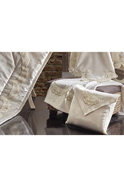 NAKIŞHAN Nisa Seccade Seti-Krem 4 Parça