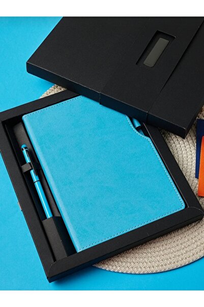 Copyder Kişiye özel baskılı kutulu baskılı kalemi çizgili 112 yaprak deri sert kapaklı defter