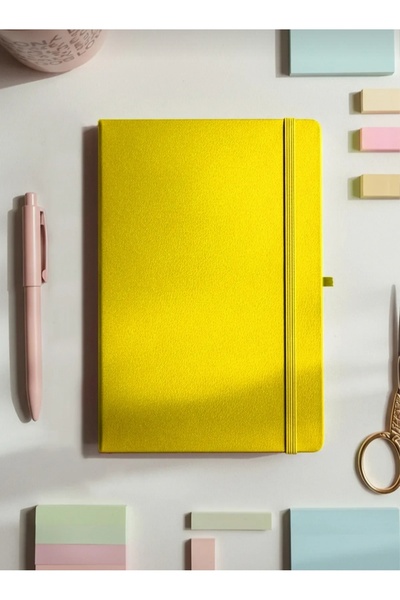 Copyder Fabric Hard Cover Undated Notebook Elastic Pen Holder Ivory Inner Page 13X21 cm