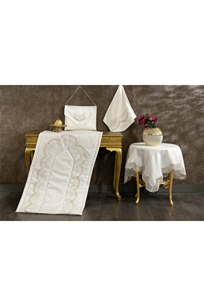 NAKIŞHAN İnci Prayer Rug Set-Cream 4 Pieces