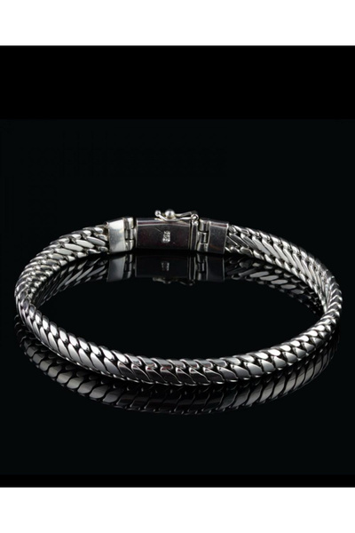 ASİL SİLVER ONLİNE 925 AYAR GÜMÜŞ BALIK SIRTI HALAT ÖRGÜ ERKEK BİLEKLİK