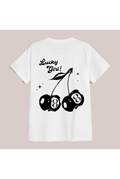 Elvino Tricou de vară pentru femei oversize cu imprimeu cireș