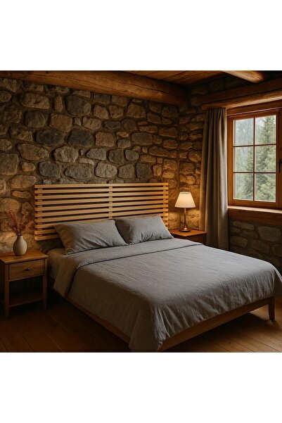 pinoxi 180cm Masif Ahşap 2 Adet Raflı Yatak Başlığı 180cm X 60cm Masif Natural Çam