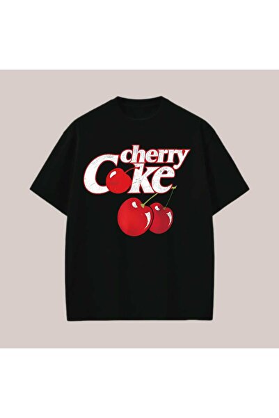 Elvino Tricou de vară pentru femei oversize cu imprimeu cireș