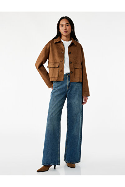 Koton Pamuklu Loose Fit Düz Kalıp Jean Pantolon - Loose Straight Fit Jean