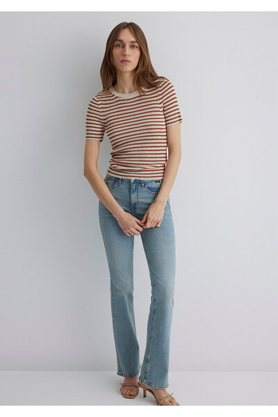 Mavi Brown Striped Knitwear Sweater Fitted / Fitted Cut 1710669-89838