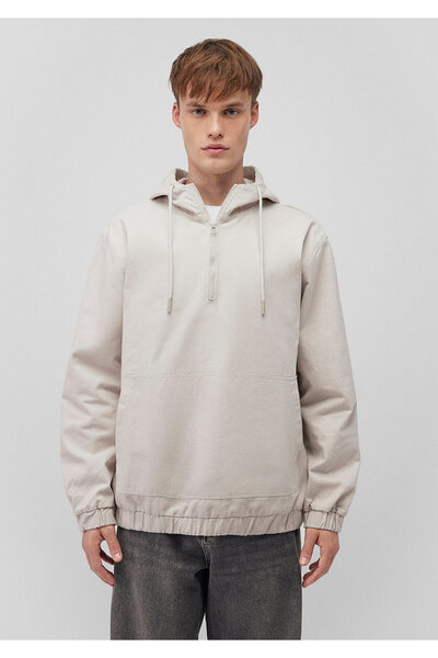 Mavi Kapüşonlu Bej Sweatshirt 0210709-70134