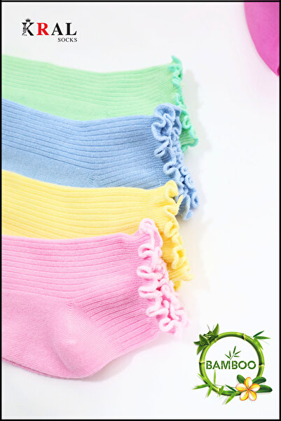 Miss Lana Дамски бамбукови чорапи (4 ЧИФТА) Цветни ботуши с волани Дамски чорапи