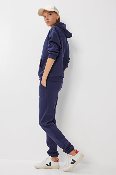 Lovelyİstanbul Set de îmbrăcăminte cu glugă, înaltă și joasă, ALBASTRU ÎNCHIS...