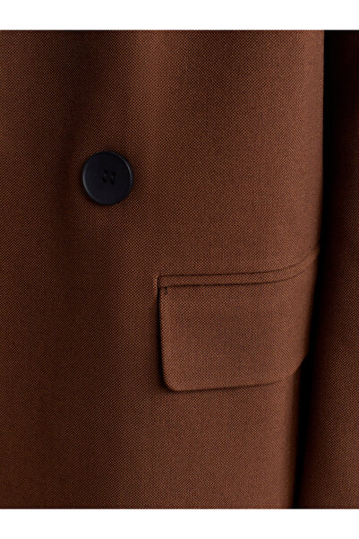 Dilvin 60767 Blazer Jacket-Καφέ