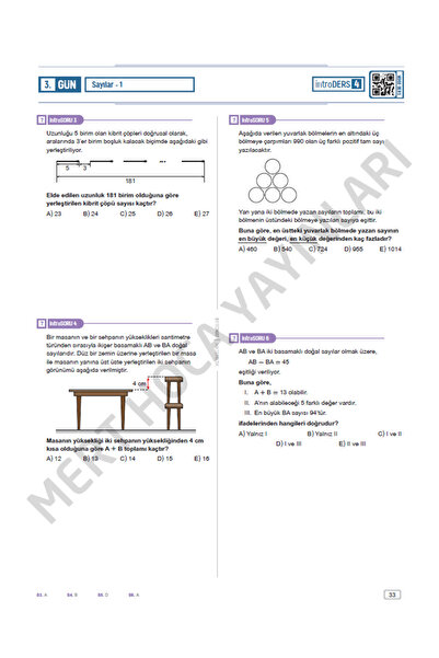Mert Hoca Yayınları 15 GÜNDE IntroMat Matematik Video Ders Kitabı Mert Hoca