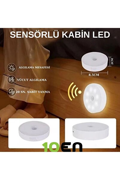 10EN 2 li Paket Şarjlı Sensörlü Mıknatıslı Kabin Led Aydınlatma