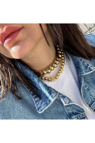 SUP OTHERS ALTIN KAPLAMA PİSA B HARF KOLYE