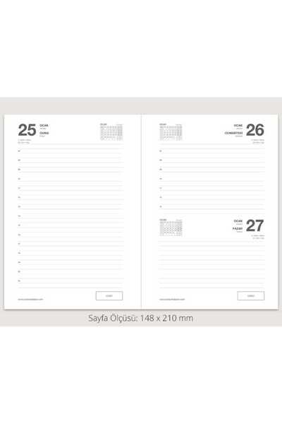 ALTAŞ 2026 Дневник Икономичен кожен дневник с линии 14 см х 20 см, черен цвят Ще бъде изпратен