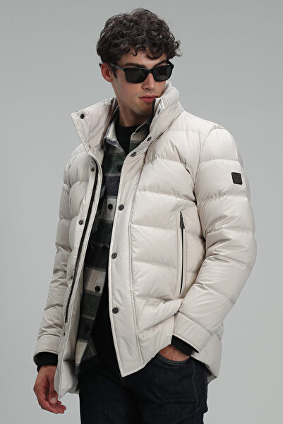 Lufian Men's Coat - Rıld Goose Down, Stone Detailed