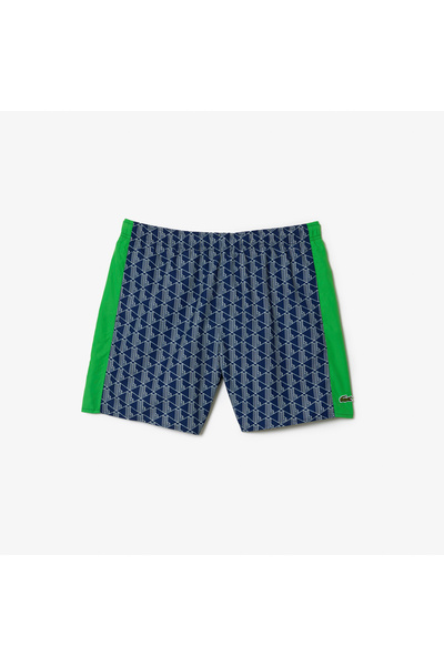Lacoste شورت سباحة متوسط الطول بطبعة مونوغرام - MH6980-00-IRH
