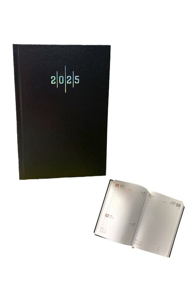 ALTAŞ 2026 Дневник Икономичен кожен дневник с линии 14 см х 20 см, черен цвят Ще бъде изпратен