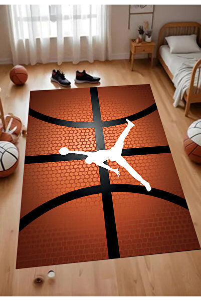 Carmine Carpet Dijital Baskılı Kaymaz Basketbol Desenli Çocuk Oyun Halısı