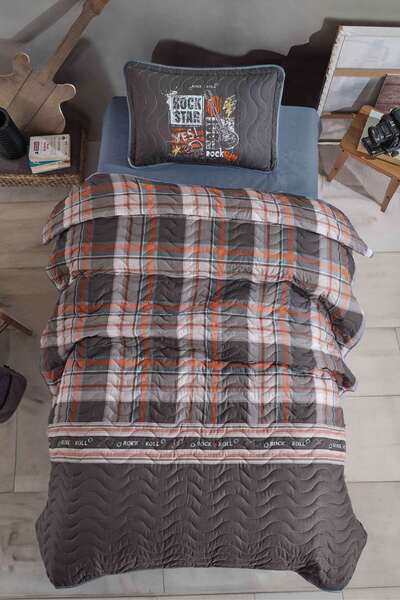 Clasy Ranforce 100% Cotton Single Bedspread Set Rock In Roll
