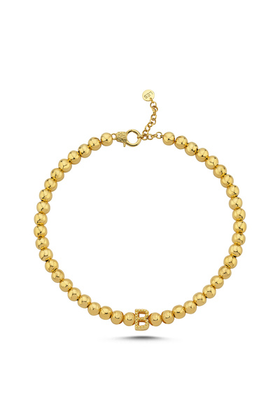 SUP OTHERS ALTIN KAPLAMA PİSA B HARF KOLYE