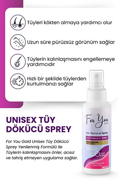 For You Gold Unisex Tüy Dökücü Krem Sprey 100 Ml