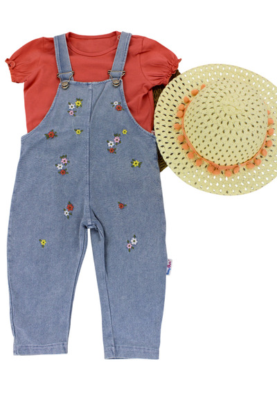 EYMİRGİYİM Floral Salopet Jumpsuit Baby Girl Child 6-9 Months, 9-12 Months, 12-18 Months, 18-24 Months