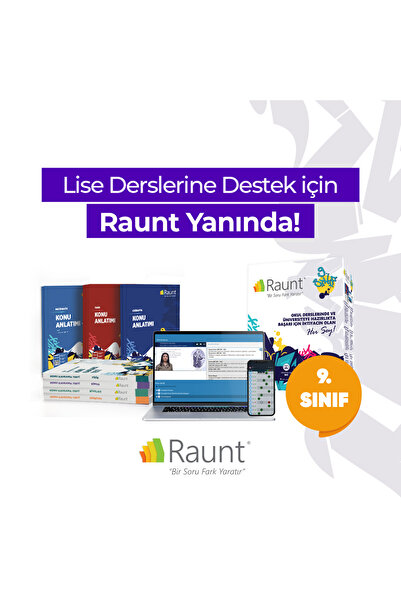 Raunt 9. Sınıf Konu Anlatımlı Kitap Seti (13 Parça) | 700+ Video, 32.000+ Soru, Yazılıya Hazırlık