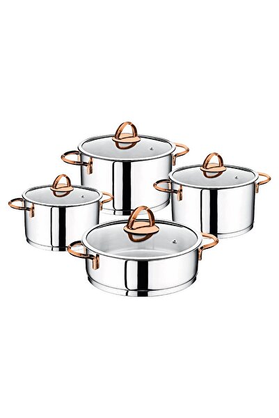 OMS 1097 crushed cylinder steel handle pot set 8 pieces