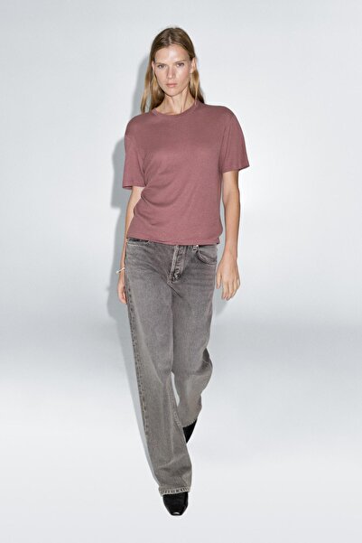 Massimo Dutti Pamuklu kısa kollu t-shirt