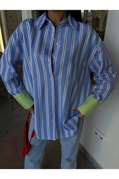 MAUN COLLECTION Рукав Манжета Деталь Смугаста Oversize Сорочка