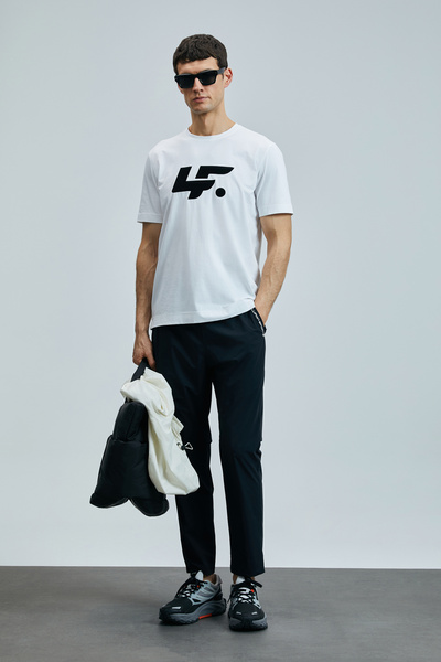 Lufian Onix Modern Graphic T-Shirt White