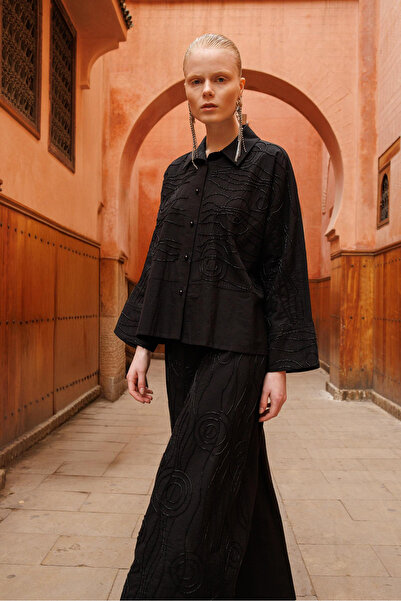 Ghisa Beaded Detailed Suit Black