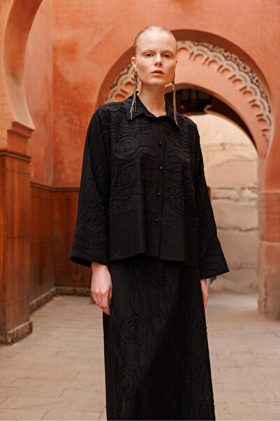 Ghisa Beaded Detailed Suit Black