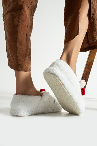 Moda Devrin Red Bow Tie Cat House Boots Slippers