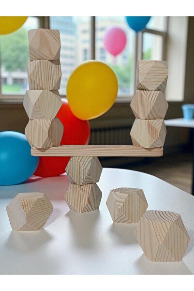 ERC Ahşap Denge Blokları Montessori Waldorf Eğitimi 12 Li Set